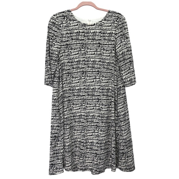 Marimekko AADI Dress Size EU 34 US Small Black Cream Print Cotton Blend - Picture 1 of 8